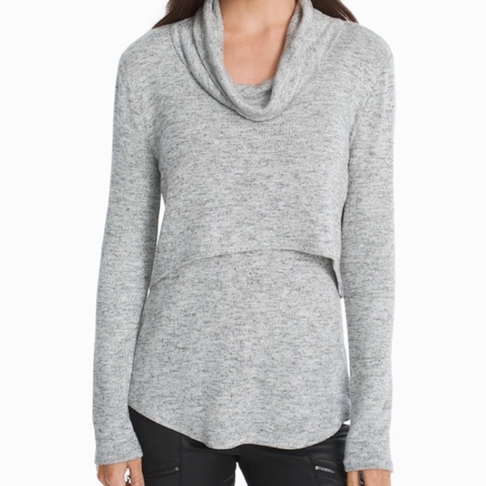 WHBM White House/Black Market Sparkly Grey/Silver Two-Piece Sweater - Size XS